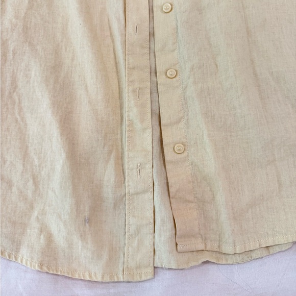 H&M Yellow Linen Button-Up Shirt - Picture 3 of 11